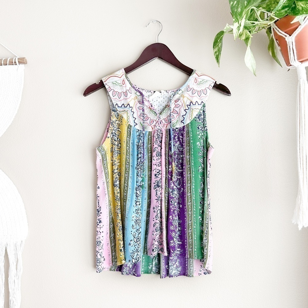 Anthropologie One September Pleated Tank